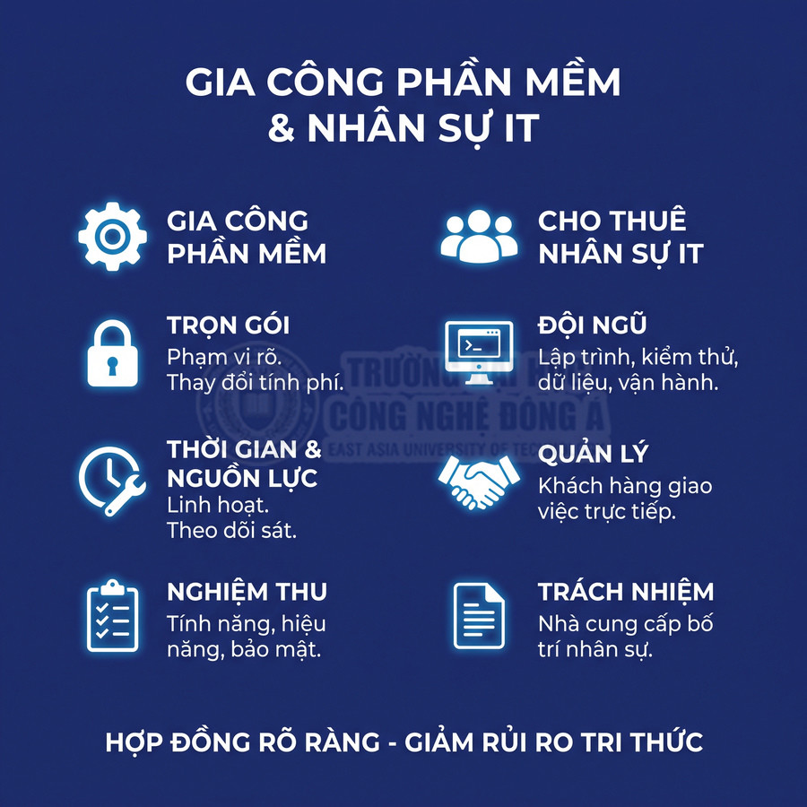 Dịch vụ gia công phần mềm và cho thuê nhân sự IT với đội ngũ lập trình, kiểm thử, quản lý và nghiệm thu trọn gói