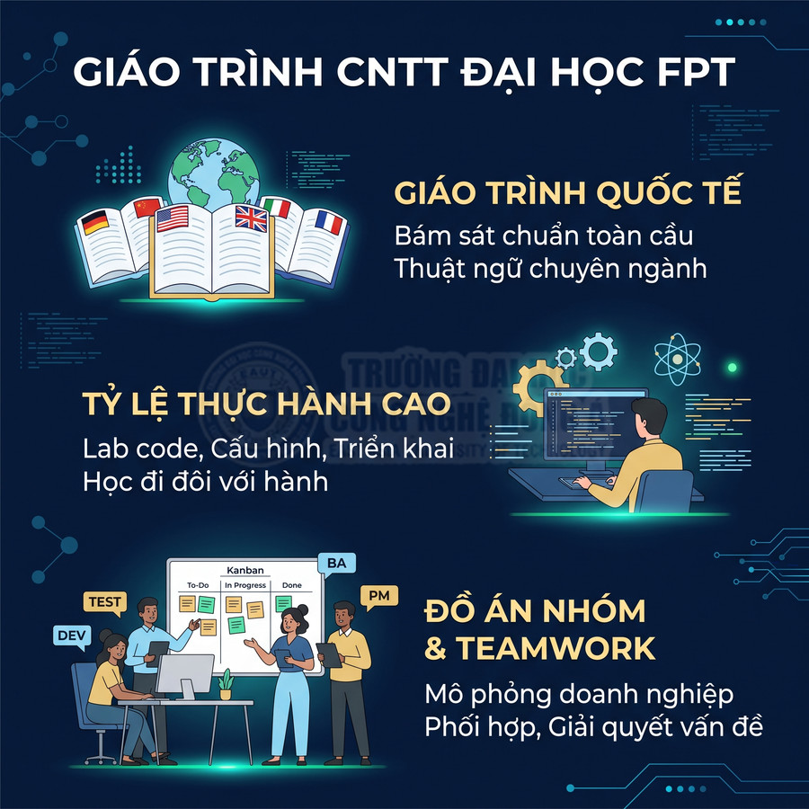 Giới thiệu giáo trình CNTT Đại học FPT với giáo trình quốc tế, thực hành cao và dự án nhóm teamwork