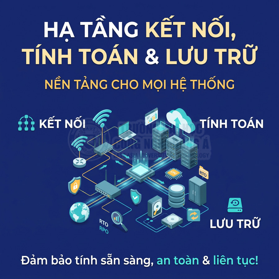 Hạ tầng kết nối, tính toán và lưu trữ với máy chủ, mạng, đám mây và thiết bị bảo mậtถวายสัตย์