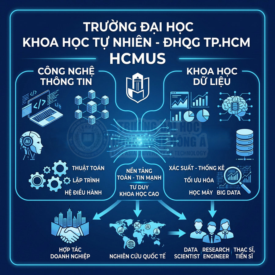 Poster giới thiệu ngành Công nghệ thông tin và Khoa học dữ liệu tại Trường Đại học Khoa học Tự nhiên HCMUS