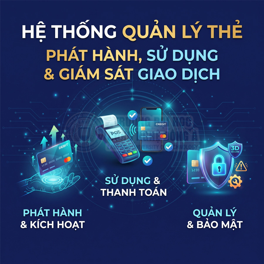 Hệ thống quản lý thẻ ngân hàng với máy POS, thanh toán, phát hành thẻ và bảo mật giao dịch