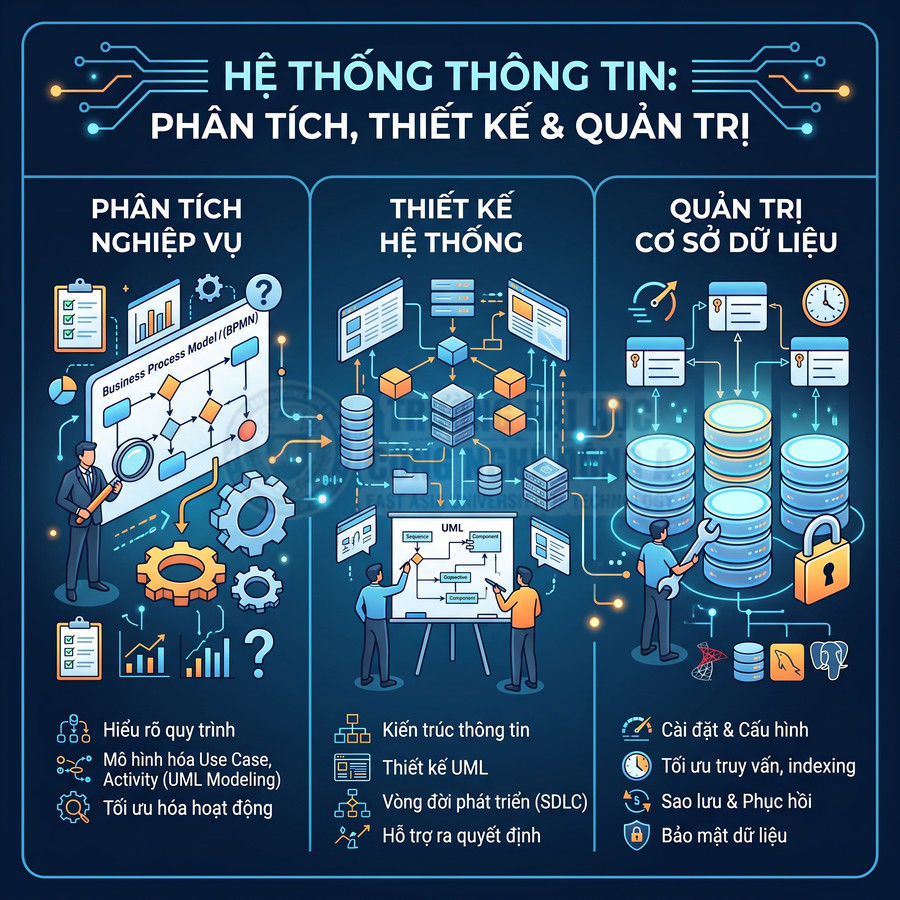 Minh họa hệ thống thông tin với phân tích nghiệp vụ, thiết kế hệ thống và quản trị cơ sở dữ liệu