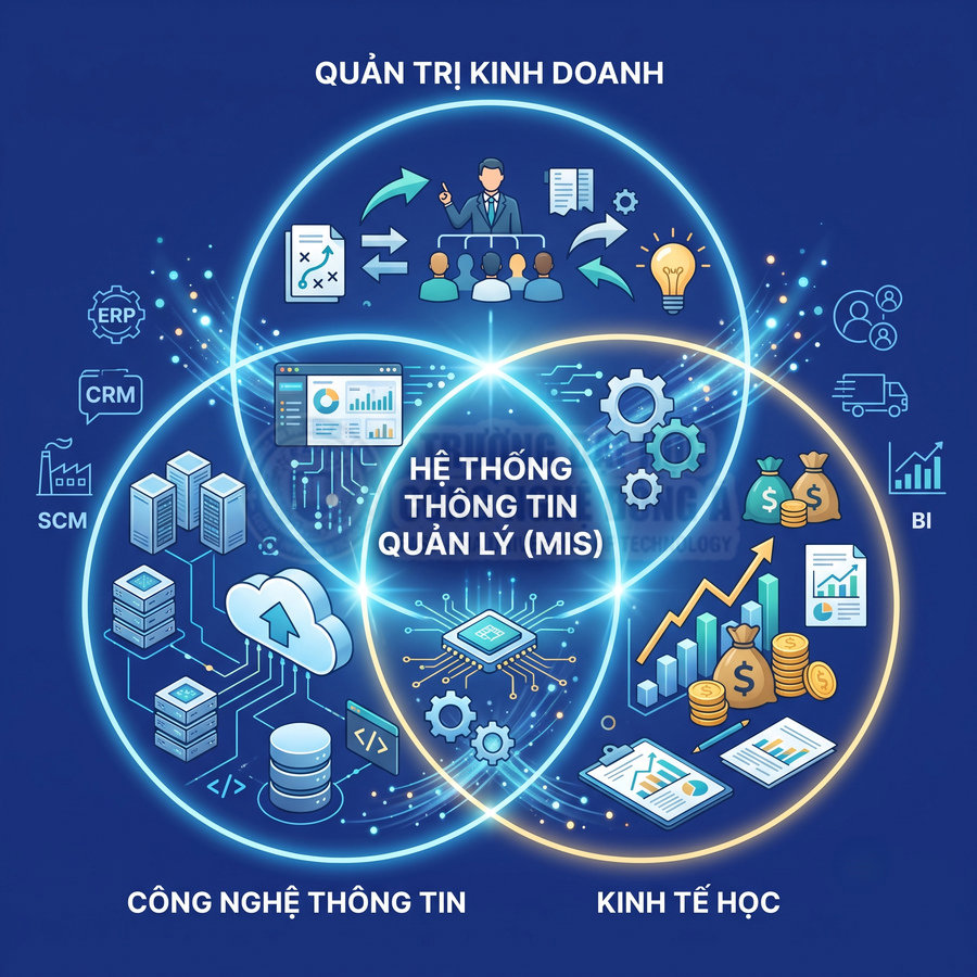 Mô hình hệ thống thông tin quản lý MIS kết hợp quản trị kinh doanh công nghệ thông tin và kinh tế học