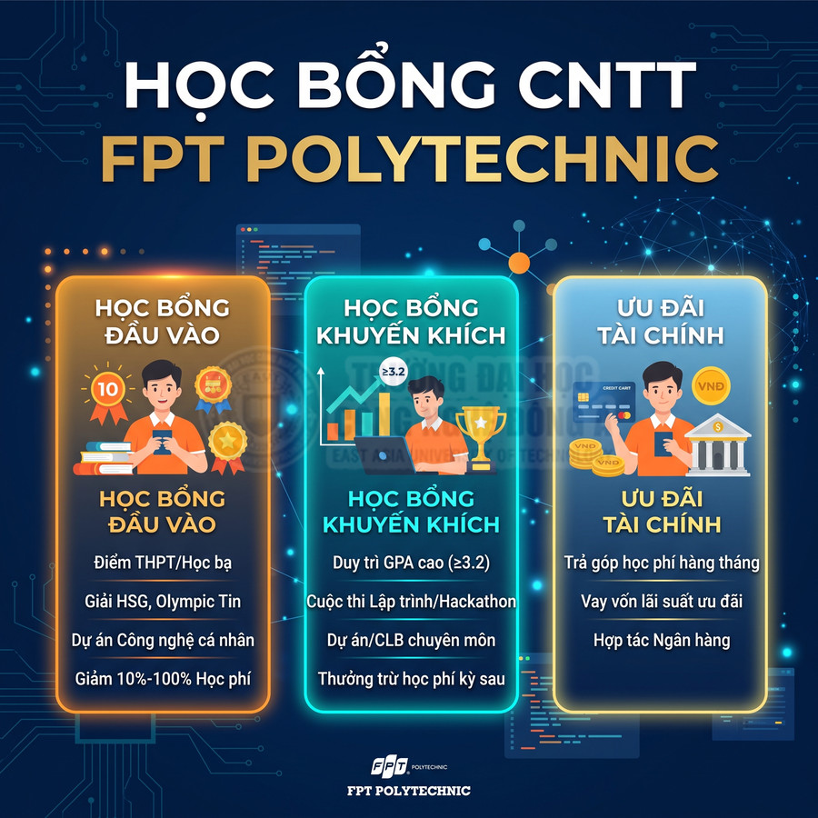 Học bổng CNTT FPT Polytechnic với học bổng đầu vào, khuyến khích và ưu đãi tài chính