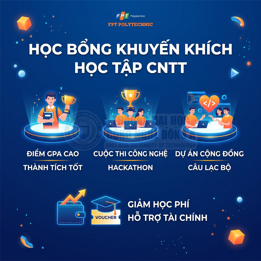 Học bổng khuyến khích học tập CNTT FPT Polytechnic với ưu đãi giảm học phí và hỗ trợ tài chính