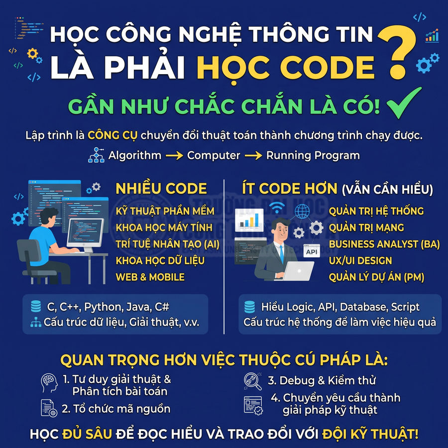 Học công nghệ thông tin có cần học code không?