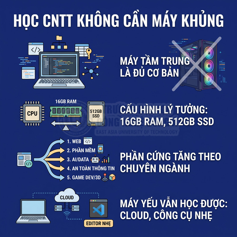 Công nghệ thông tin có cần máy tính cấu hình cao không?