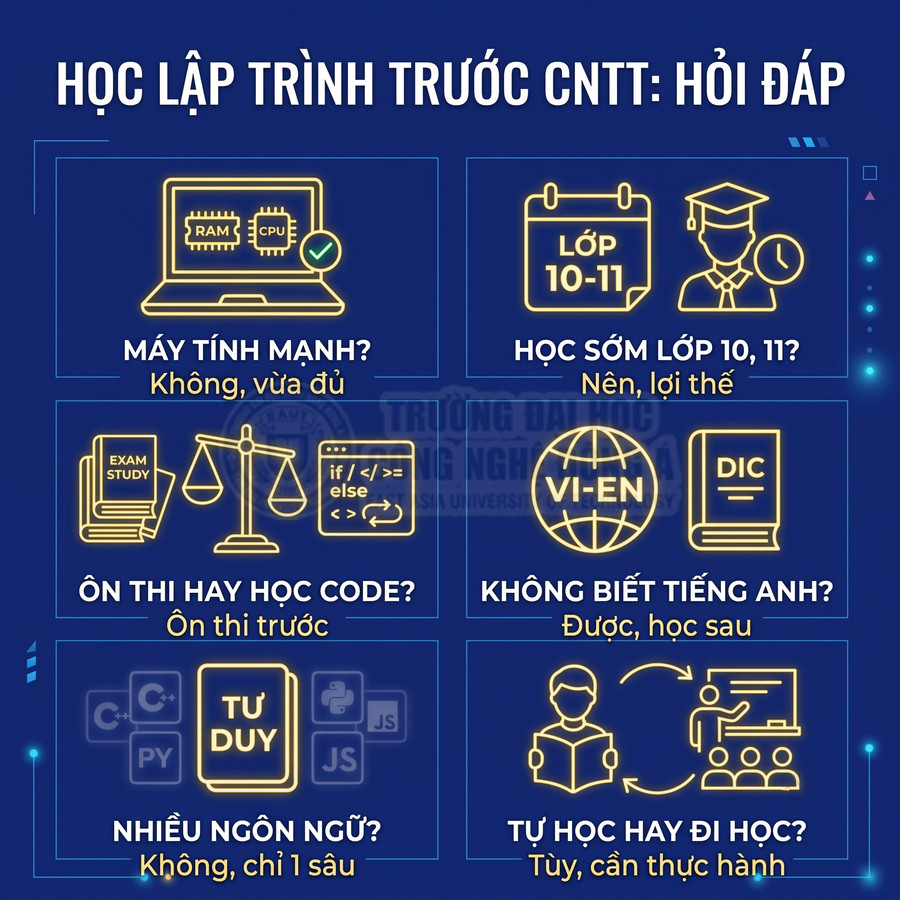 Infographic giải đáp thắc mắc khi học lập trình trước ngành CNTT cho học sinh cấp 3