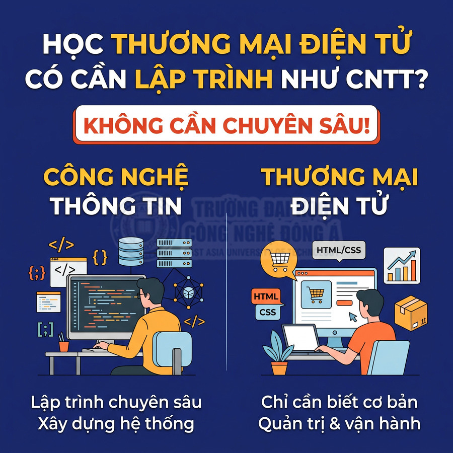 Ngành thương mại điện tử chỉ cần biết lập trình cơ bản, tập trung vào quản trị và vận hành