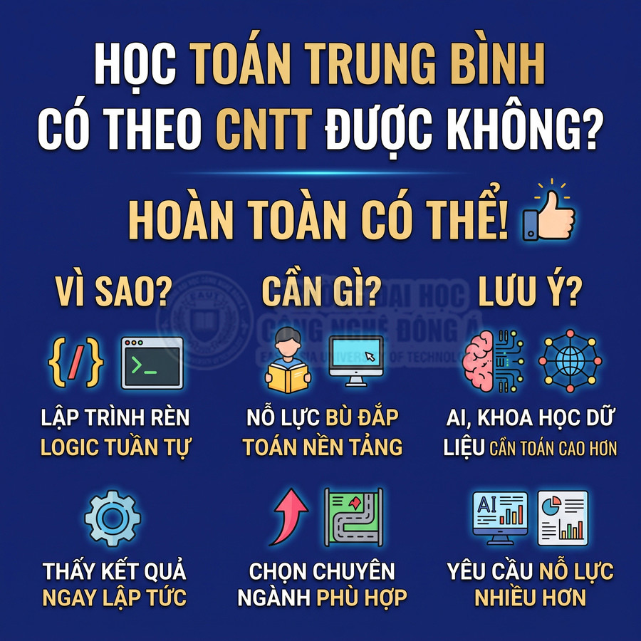 Học toán trung bình có theo ngành công nghệ thông tin được không với các lưu ý và yêu cầu nỗ lực