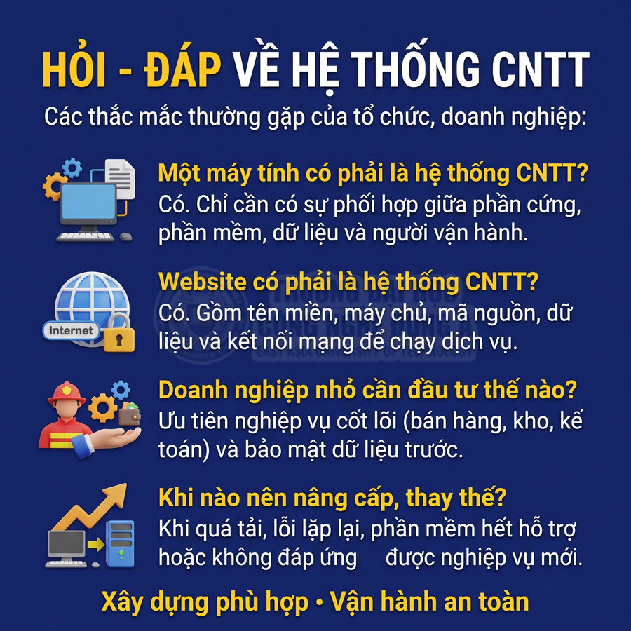Hỏi đáp về hệ thống CNTT, website, bảo mật dữ liệu và nâng cấp công nghệ cho doanh nghiệp