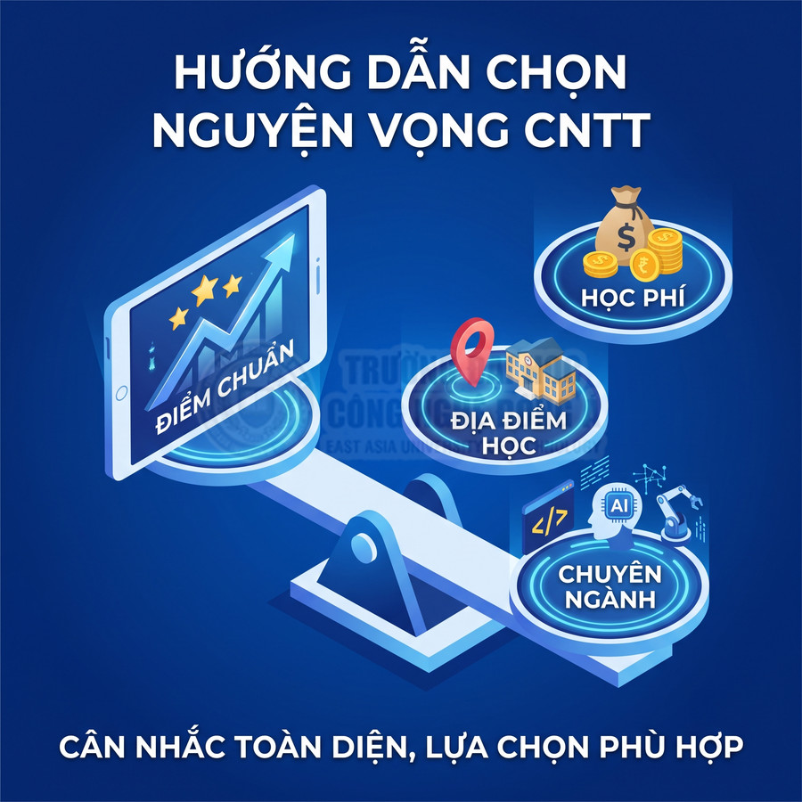 Hướng dẫn chọn nguyện vọng ngành CNTT với các yếu tố điểm chuẩn học phí địa điểm học và chuyên ngành