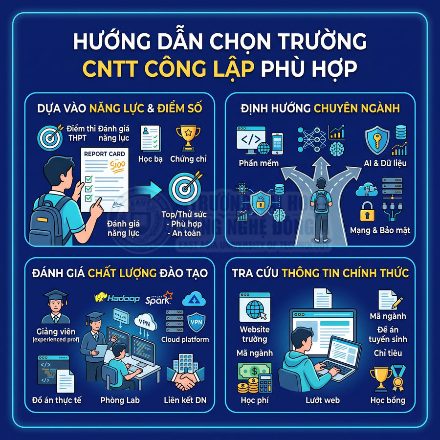 Hướng dẫn chọn trường CNTT công lập phù hợp với năng lực, định hướng ngành và chất lượng đào tạo