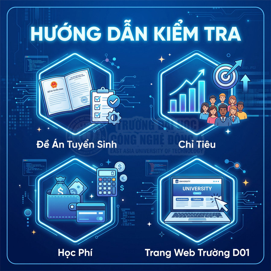 Hướng dẫn kiểm tra tuyển sinh trường đại học với đề án, chỉ tiêu, học phí và trang web trường D01