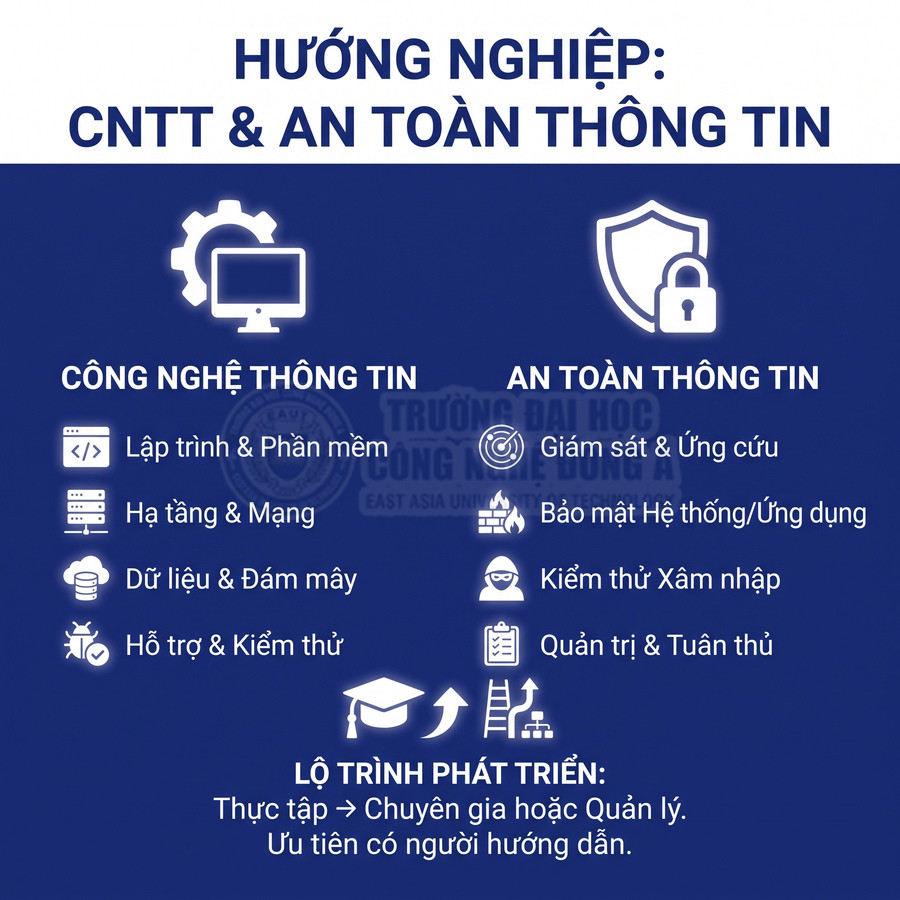 Hướng nghiệp ngành công nghệ thông tin và an toàn thông tin với các lĩnh vực chuyên môn và lộ trình phát triển nghề nghiệp