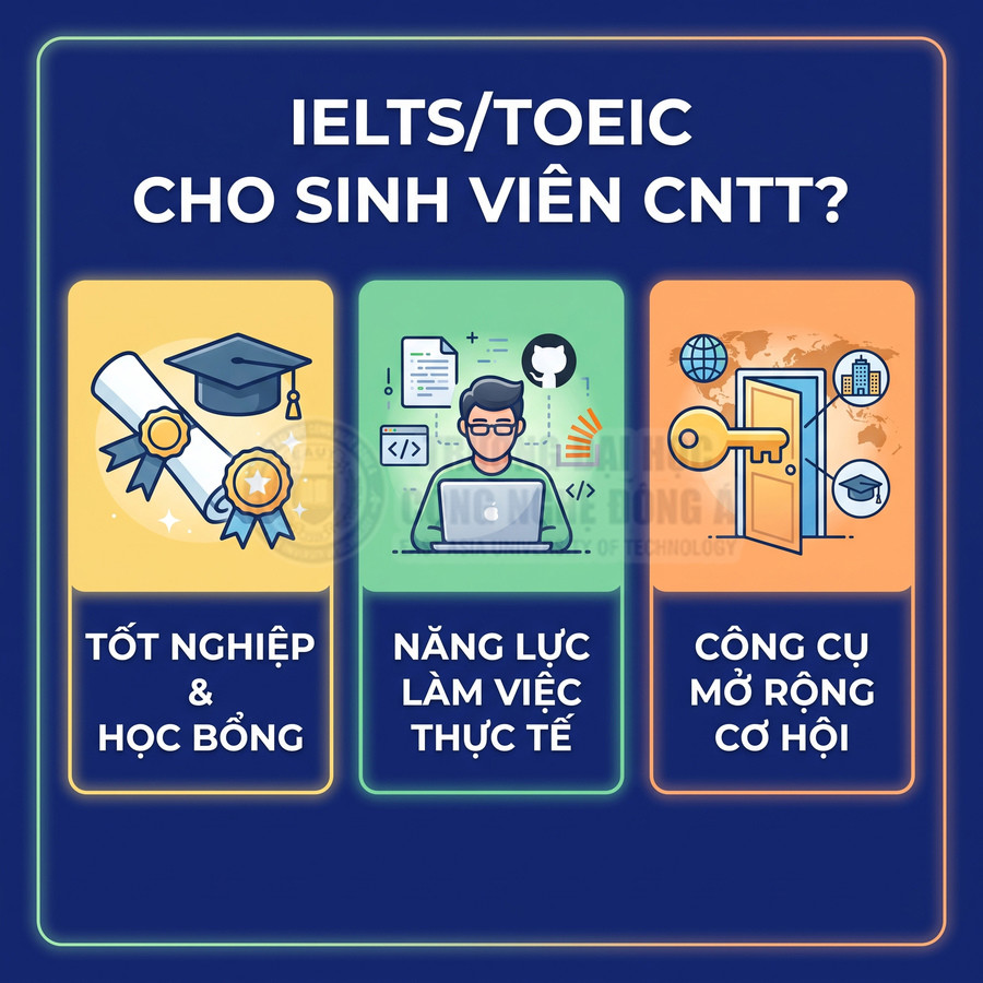 Lợi ích chứng chỉ IELTS TOEIC cho sinh viên CNTT về tốt nghiệp học bổng năng lực làm việc và mở rộng cơ hội