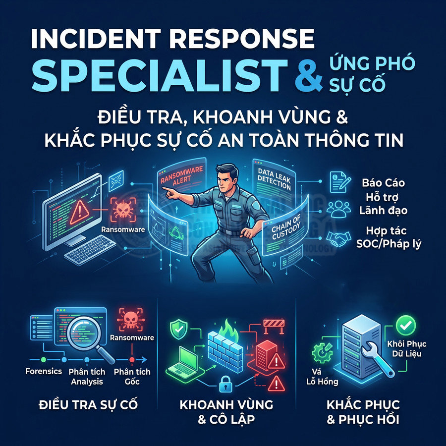 Chuyên gia ứng phó sự cố an toàn thông tin điều tra ransomware, khoanh vùng tấn công và khắc phục phục hồi dữ liệu