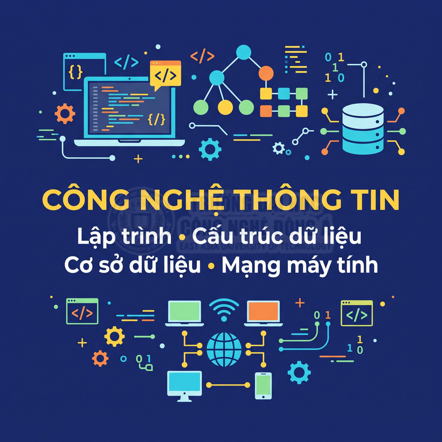 Nội dung công nghệ thông tin về lập trình, cấu trúc dữ liệu, cơ sở dữ liệu và mạng máy tính