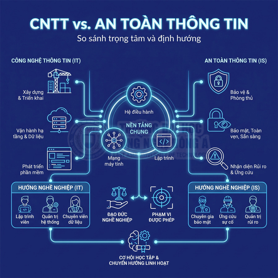 Công nghệ thông tin và an toàn thông tin khác nhau như thế nào?