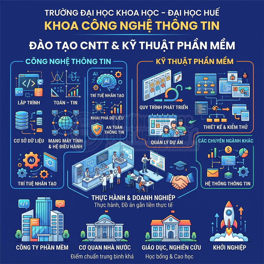 Ngành công nghệ thông tin và kỹ thuật phần mềm Trường Đại học Khoa học Đại học Huế, cơ hội nghề nghiệp đa dạng