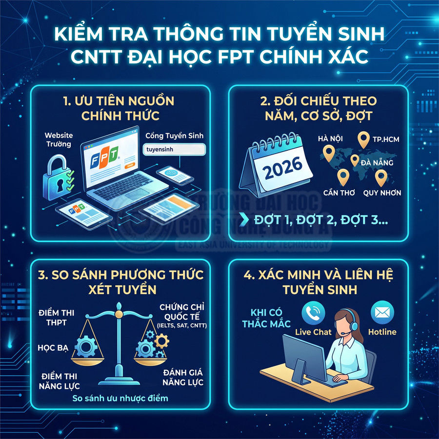 Hướng dẫn kiểm tra thông tin tuyển sinh ngành CNTT Đại học FPT với các bước và kênh liên hệ chi tiết
