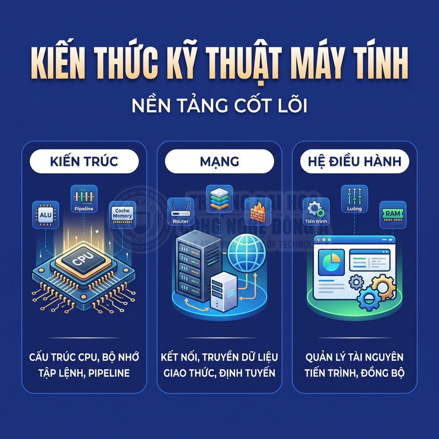 Kiến thức kỹ thuật máy tính nền tảng cốt lõi về kiến trúc CPU, mạng máy tính và hệ điều hành