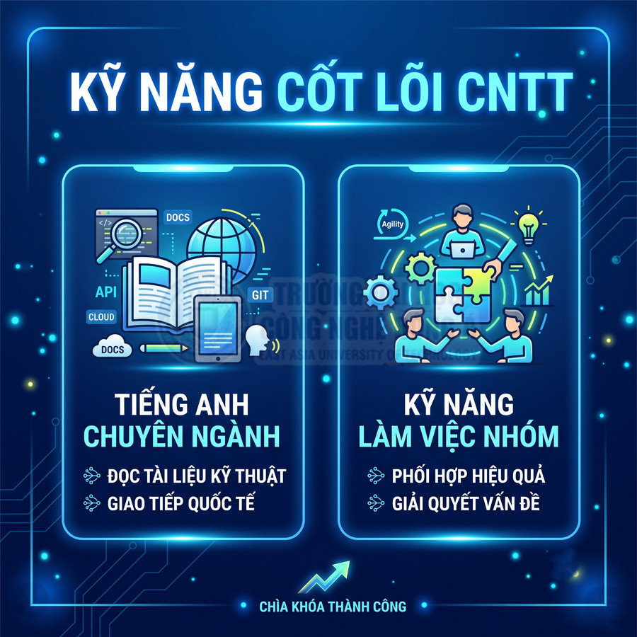 Kỹ năng cốt lõi CNTT với tiếng Anh chuyên ngành và kỹ năng làm việc nhóm, chìa khóa thành công cho sinh viên công nghệ