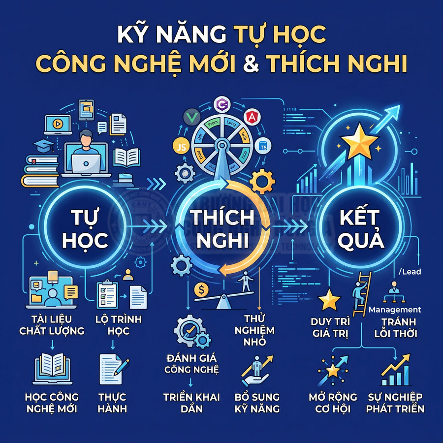 Kỹ năng tự học công nghệ mới và thích nghi để đạt kết quả và phát triển sự nghiệp trong thời đại số