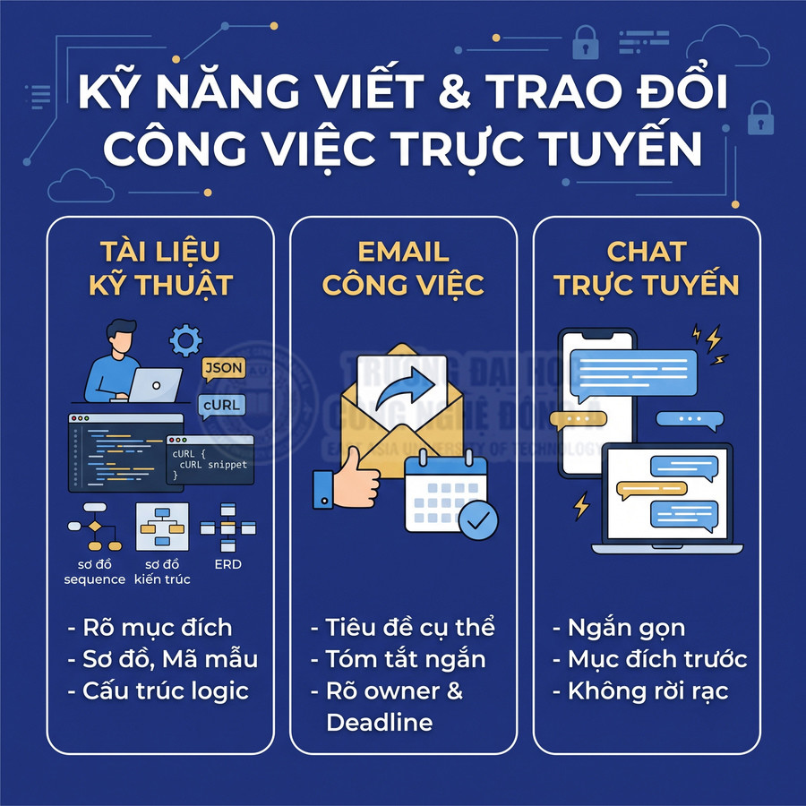 Kỹ năng viết và trao đổi công việc trực tuyến qua tài liệu kỹ thuật, email công việc và chat trực tuyến