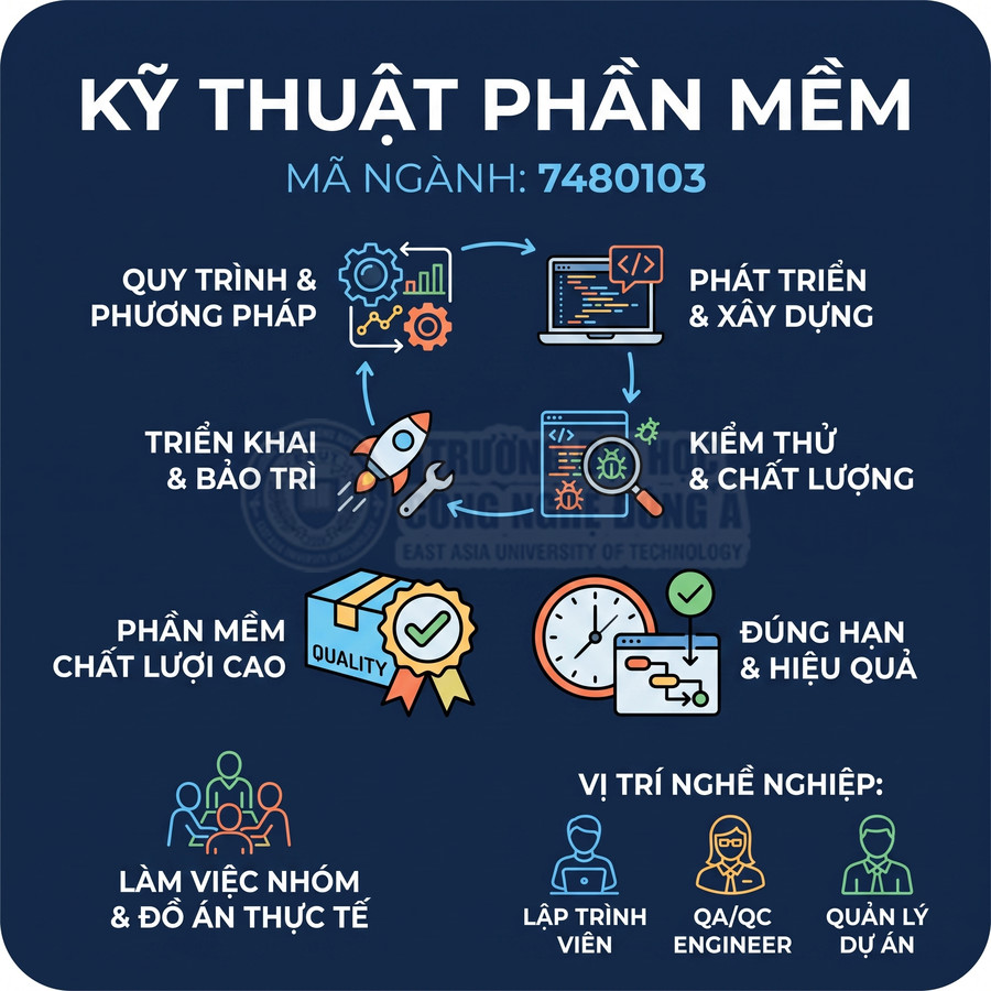 Ngành kỹ thuật phần mềm mã 7480103 với quy trình phát triển, kiểm thử, triển khai và cơ hội nghề nghiệp lập trình viên