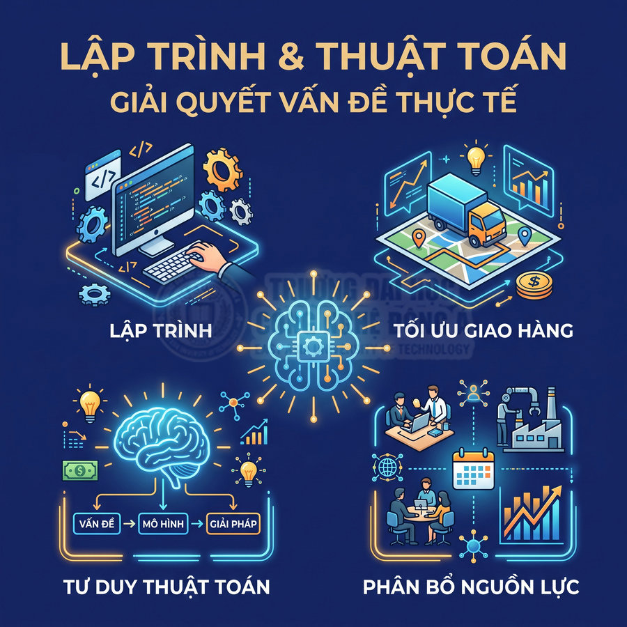 Minh họa lập trình và thuật toán ứng dụng vào tối ưu giao hàng, tư duy thuật toán và phân bổ nguồn lực