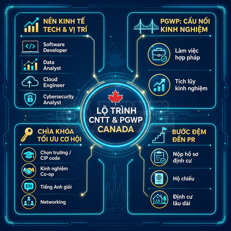 Lộ trình du học ngành CNTT và PGWP Canada với cơ hội việc làm, tích lũy kinh nghiệm và định cư lâu dài