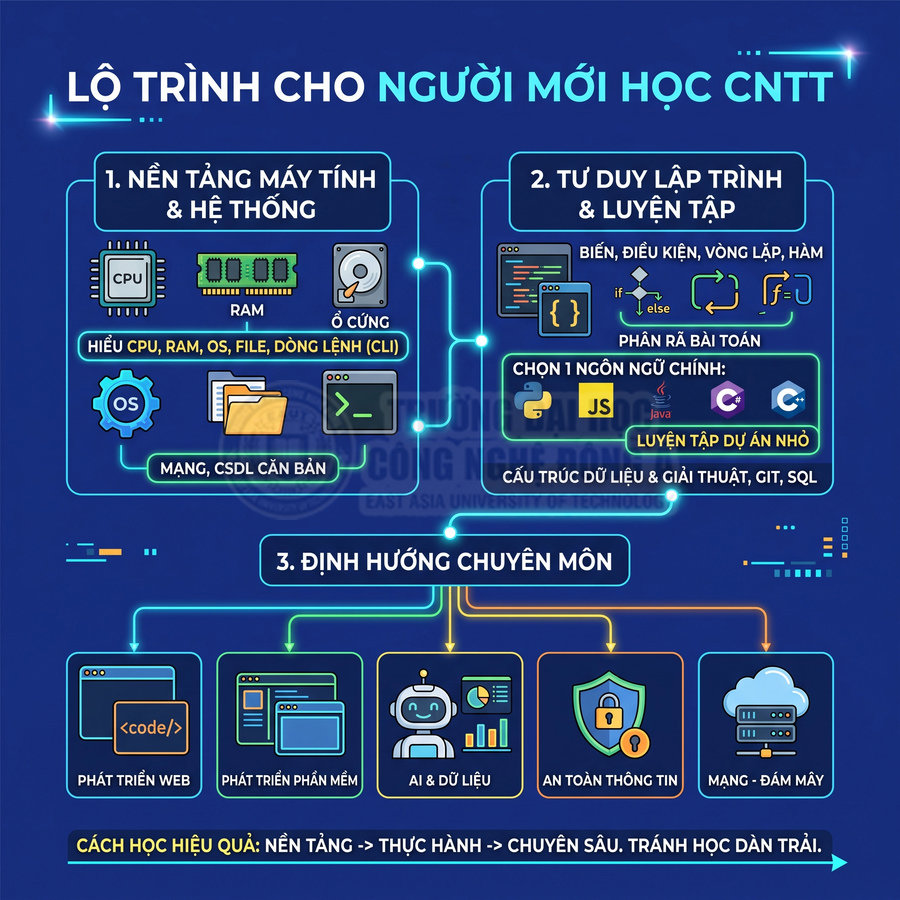 Học công nghệ thông tin bắt đầu từ đâu cho người mới?