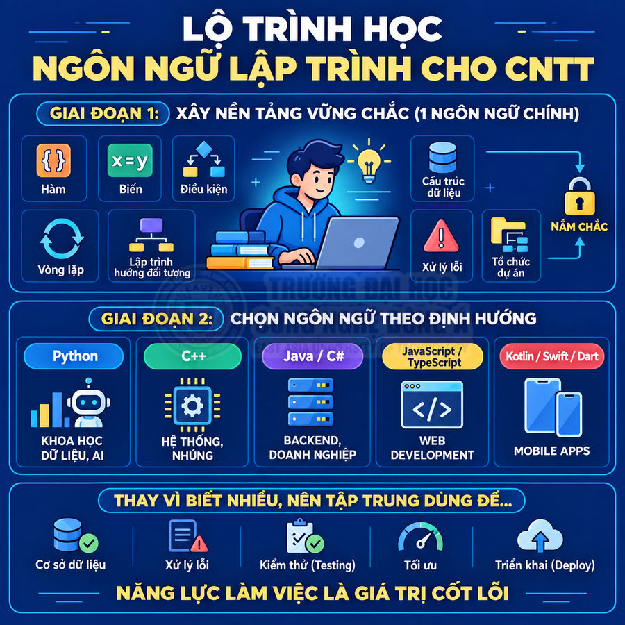 Học công nghệ thông tin cần học những ngôn ngữ lập trình nào?