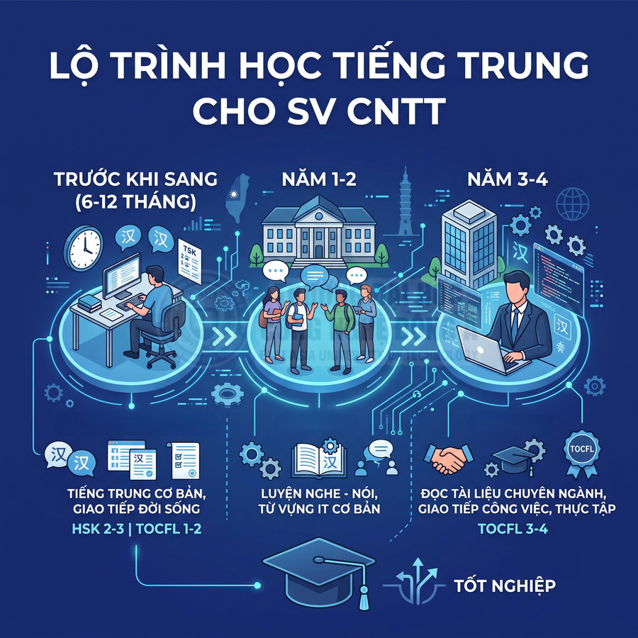 Lộ trình học tiếng Trung cho sinh viên CNTT từ trước khi sang đến năm 3 4 và tốt nghiệp
