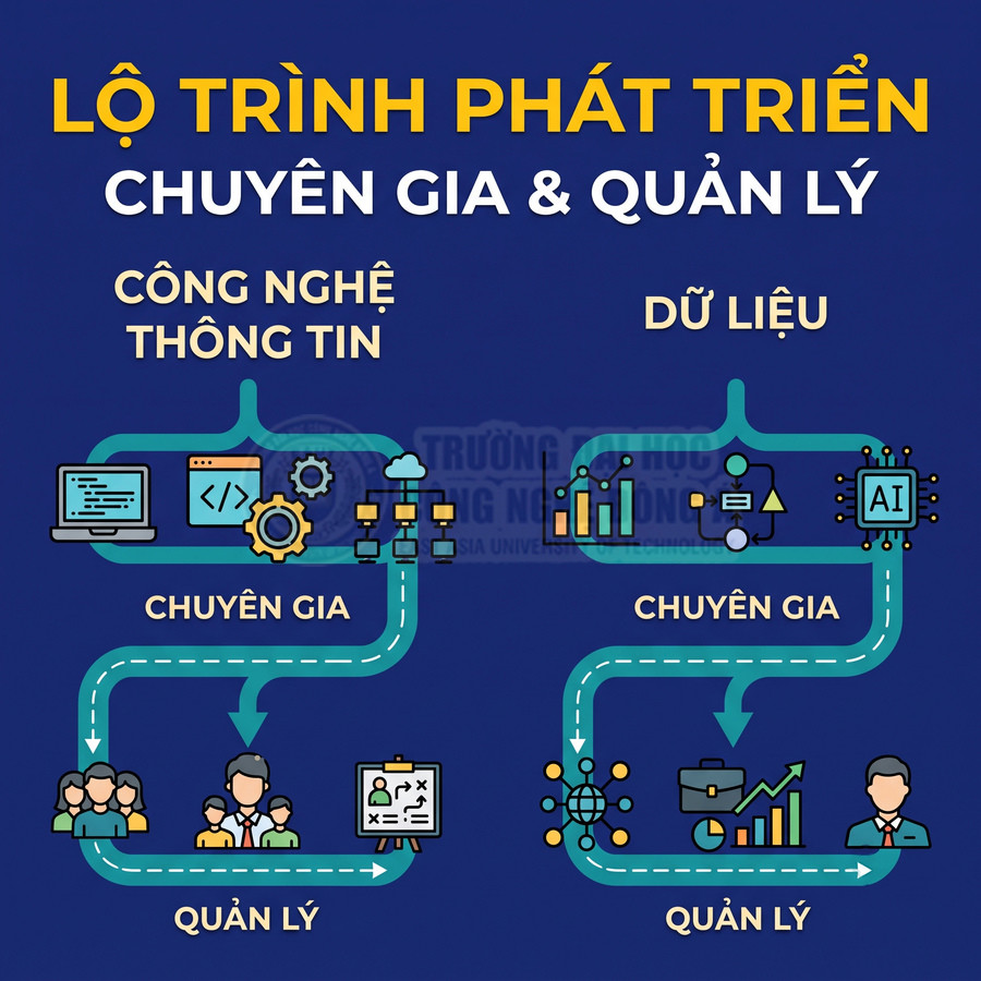 Lộ trình phát triển chuyên gia và quản lý trong lĩnh vực công nghệ thông tin và dữ liệu