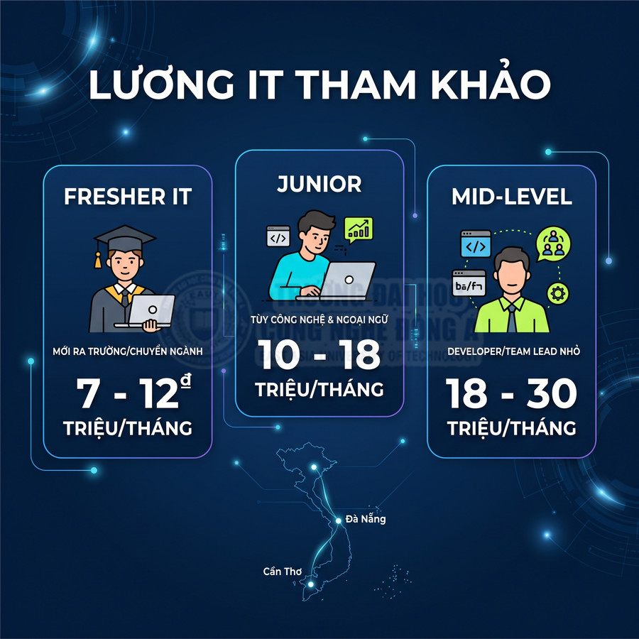 Bảng tham khảo mức lương IT tại Việt Nam cho fresher, junior và mid level theo tháng
