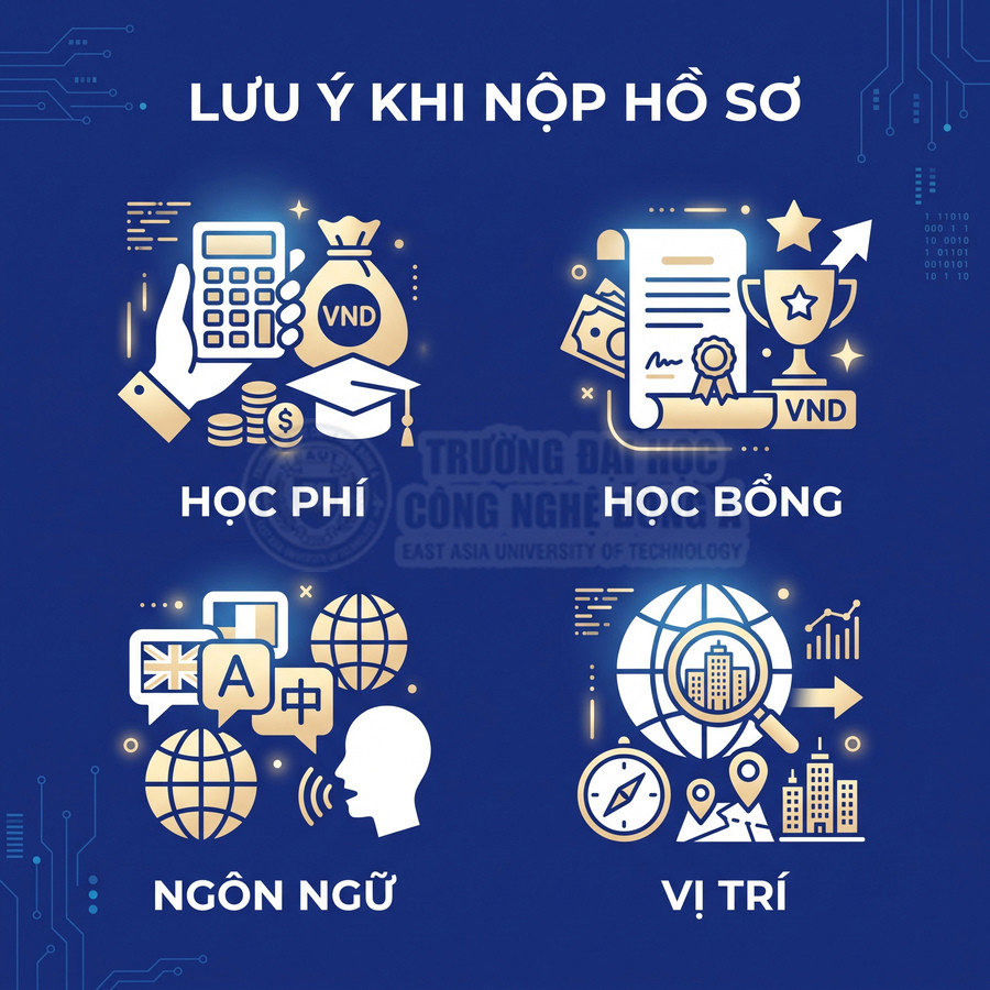 Lưu ý khi nộp hồ sơ đại học về học phí học bổng ngôn ngữ và vị trí trường học