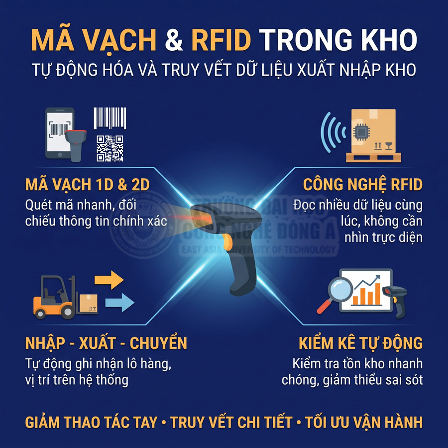 Máy quét mã vạch cầm tay hỗ trợ quản lý kho bằng mã 1D, 2D và công nghệ RFID