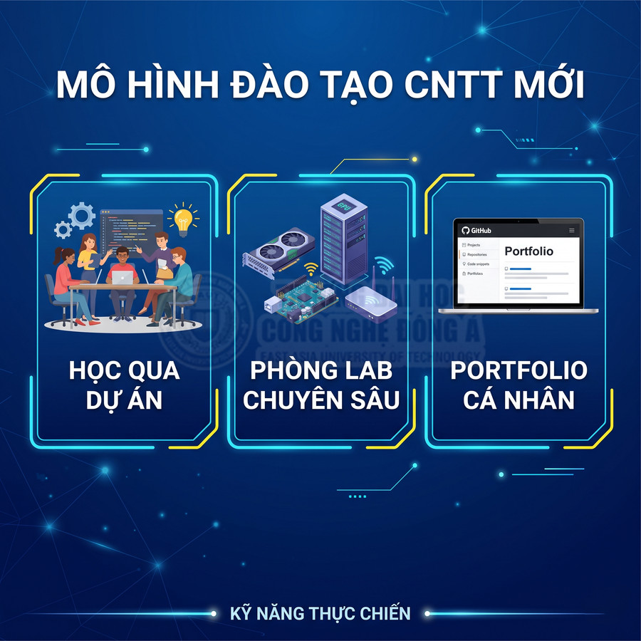 Mô hình đào tạo CNTT mới với học qua dự án, phòng lab chuyên sâu và xây dựng portfolio cá nhân
