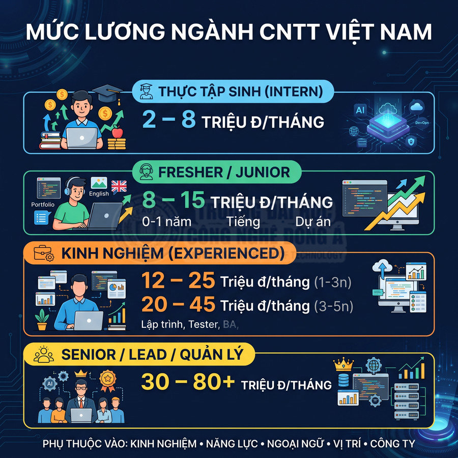 Lương ngành Công nghệ thông tin hiện nay bao nhiêu một tháng?