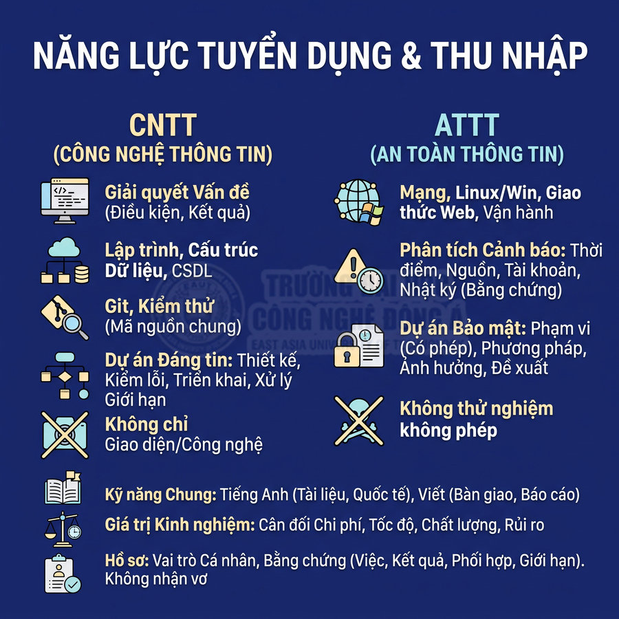 Năng lực tuyển dụng và thu nhập trong công nghệ thông tin và an toàn thông tin