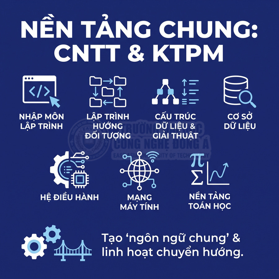 Đồ họa nền tảng chung ngành CNTT và KTPM với các môn lập trình, cơ sở dữ liệu, mạng máy tính và toán học