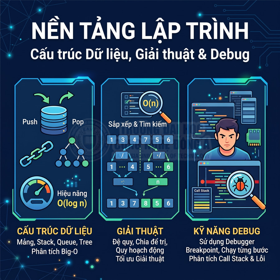 Nền tảng lập trình với minh họa cấu trúc dữ liệu, giải thuật và kỹ năng debug cho người học lập trình