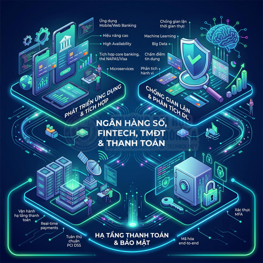 Giải pháp ngân hàng số fintech và thanh toán với phát triển ứng dụng chống gian lận hạ tầng bảo mật số hóa
