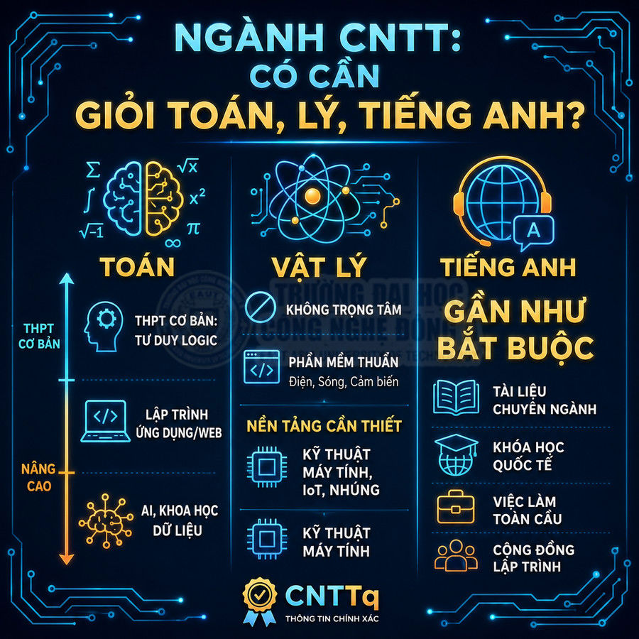 Ngành CNTT có cần giỏi Toán Lý Tiếng Anh với vai trò của từng môn và tầm quan trọng của tiếng Anh