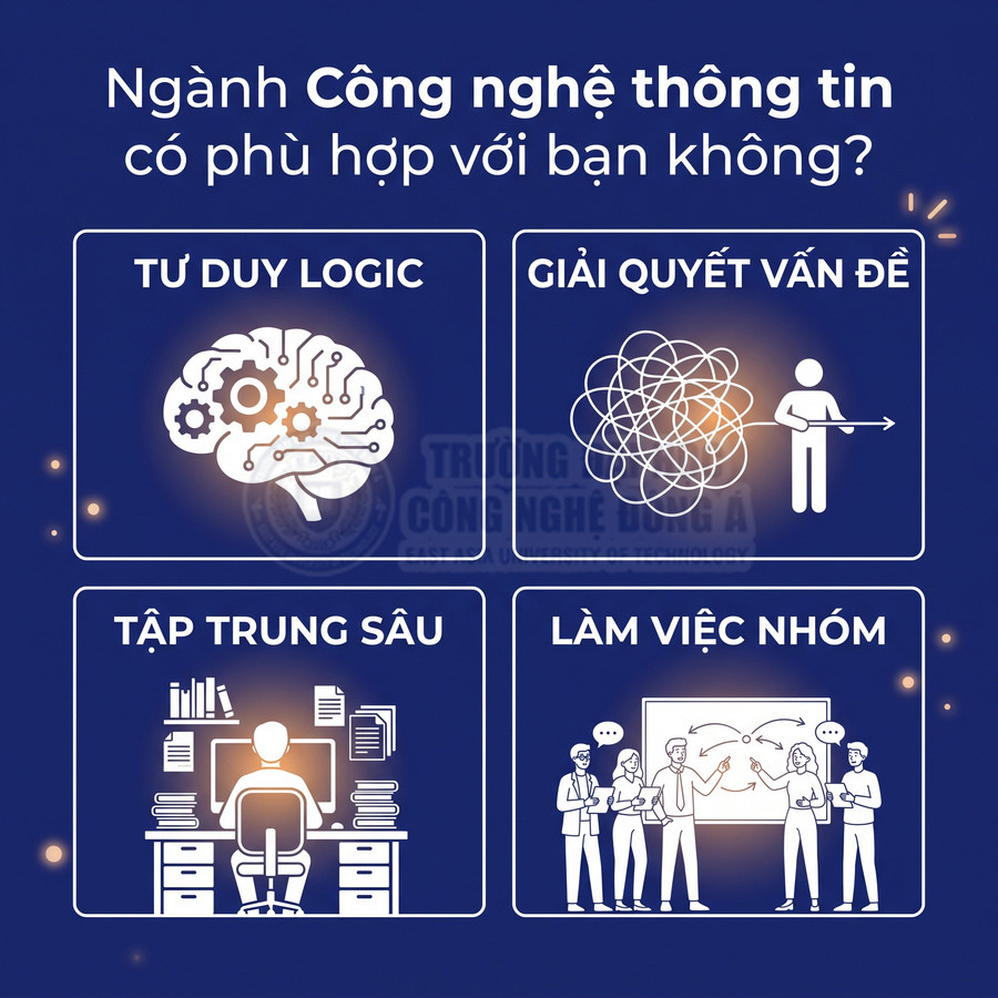 Ngành công nghệ thông tin với các tố chất tư duy logic, giải quyết vấn đề, tập trung sâu và làm việc nhóm