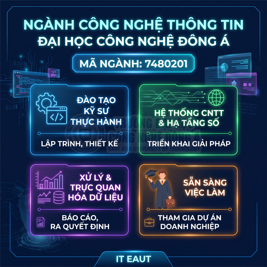 Ngành Công nghệ thông tin Đại học Công nghệ Đông Á giới thiệu chương trình đào tạo, kỹ năng và cơ hội việc làm