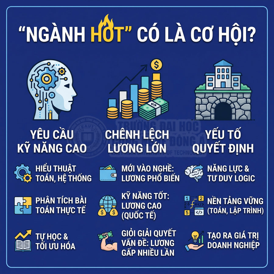 Infographic ngành hot với yêu cầu kỹ năng cao, chênh lệch lương lớn và các yếu tố quyết định trong lựa chọn nghề nghiệp