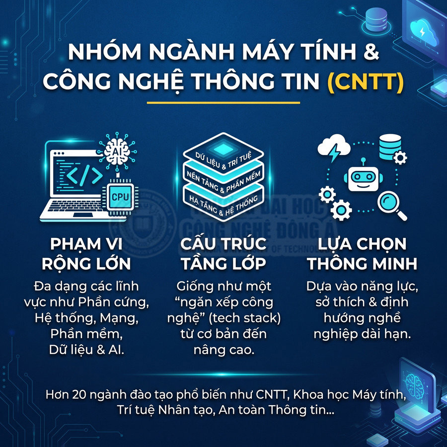 Nhóm ngành Máy tính và Công nghệ thông tin gồm những ngành nào?